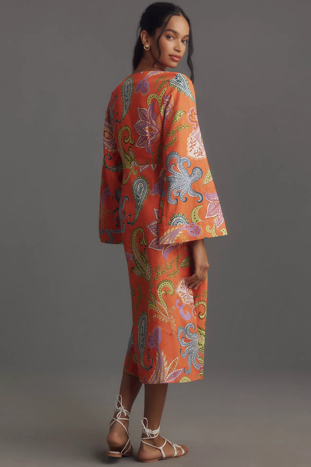 Farm Rio x Anthropologie Bell-Sleeve V-Neck Dress | Anthropologie (US)