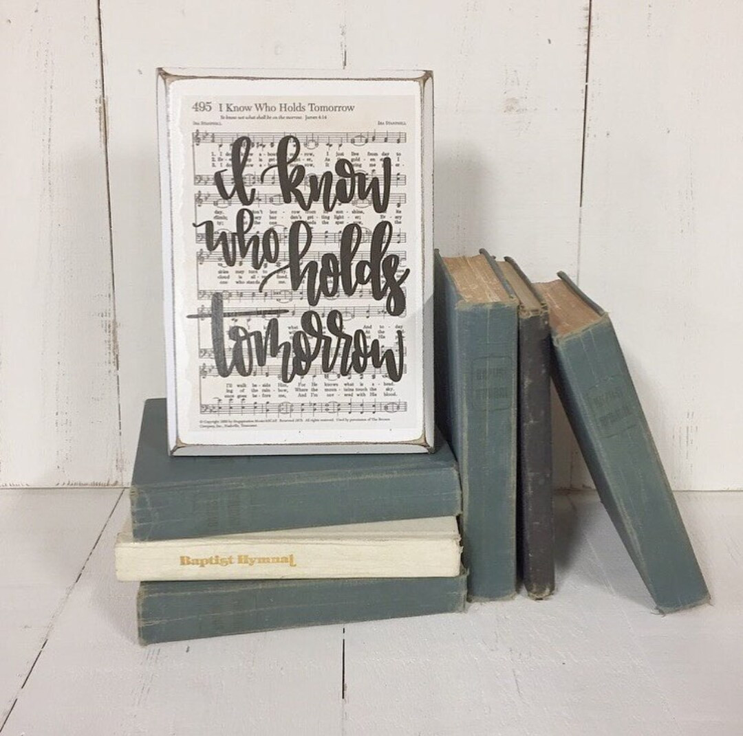Hand-Lettered Hymn Board: I Know Who Holds Tomorrow, Christian Wall Art | Etsy (US)