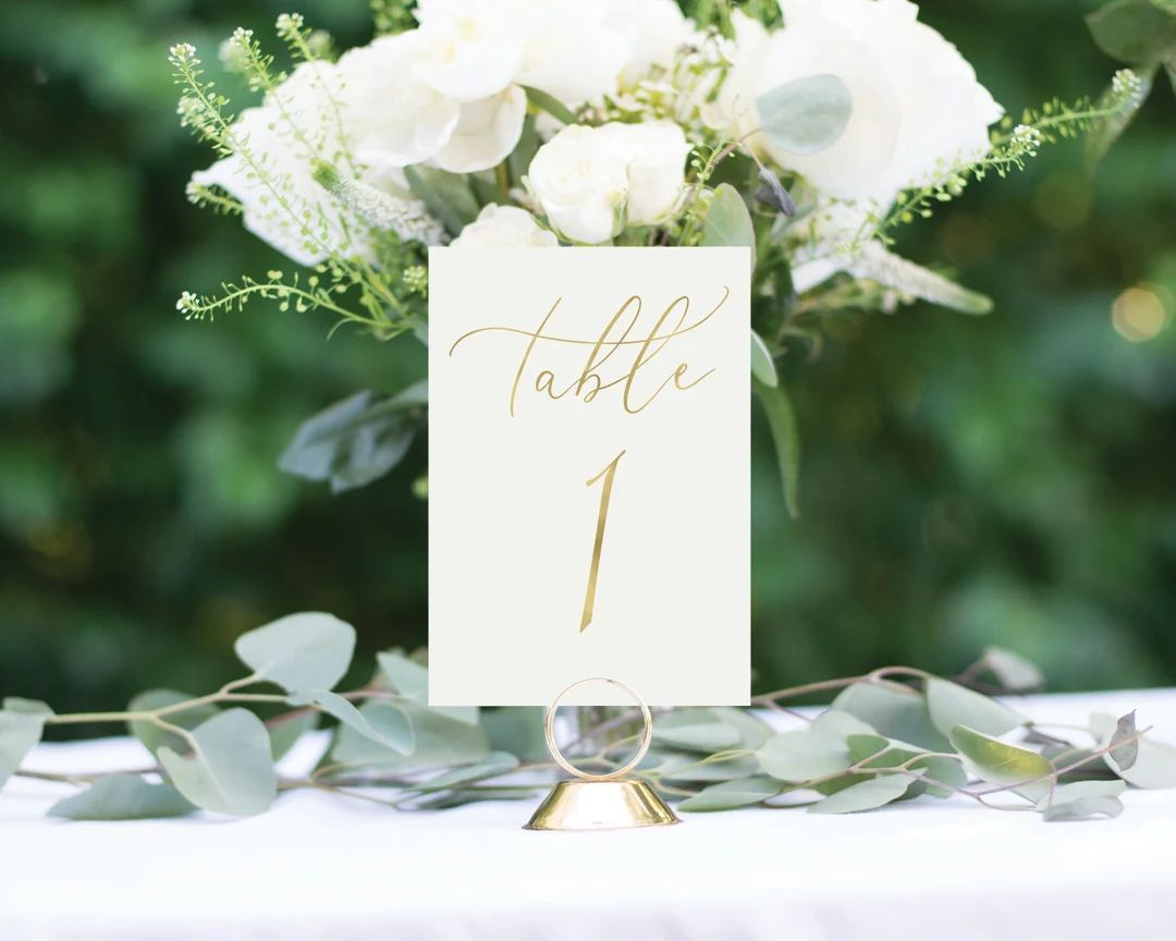 Gold Wedding Table Numbers, Wedding Table Decor, Gold Foil Table Numbers, Wedding Table Numbers, ... | Etsy (US)