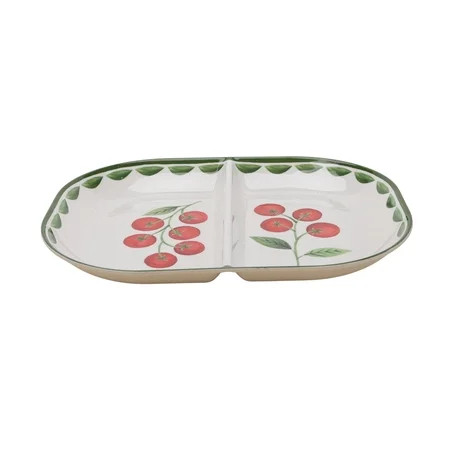 Better Homes and Gardens Bamboo Melamine Tomato Divided Serve Tray | Walmart (US)