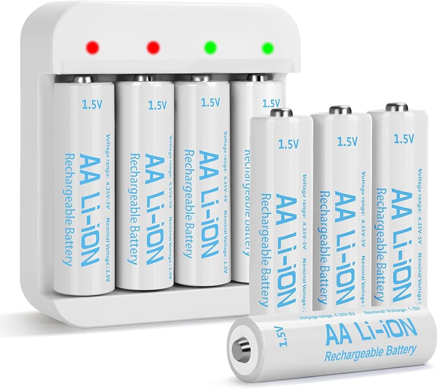 Lithium AA Batteries Rechargeable 1.5V 8 Pack 3600mWh with Charger (4-Bay Independent Slot), Long... | Amazon (US)