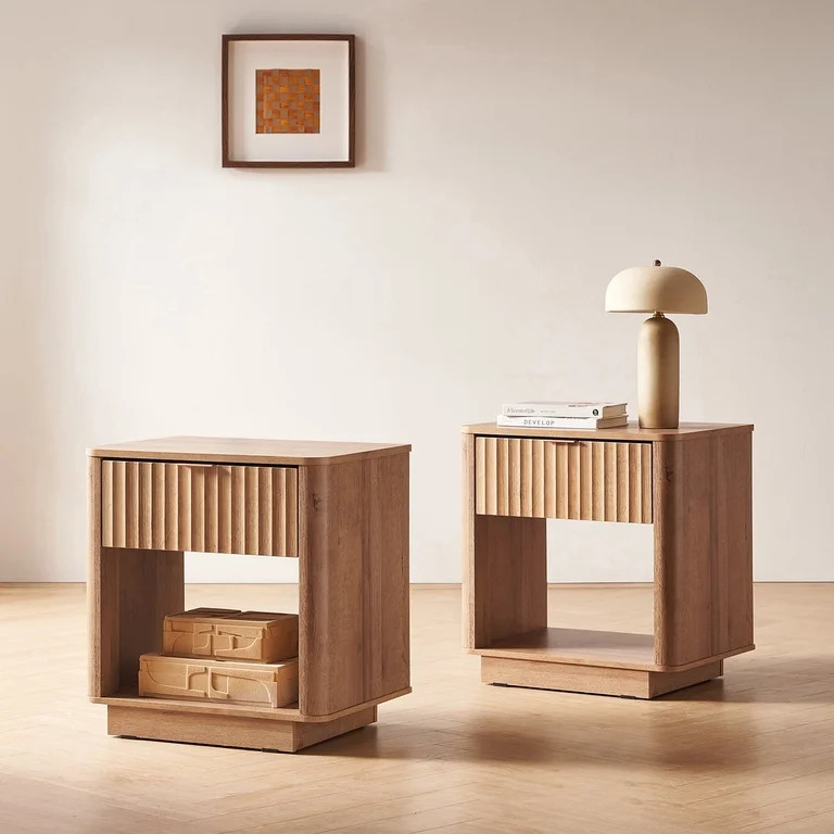 Mopio Brooklyn Modern Nightstand, Oak Set of 2 | Walmart (US)
