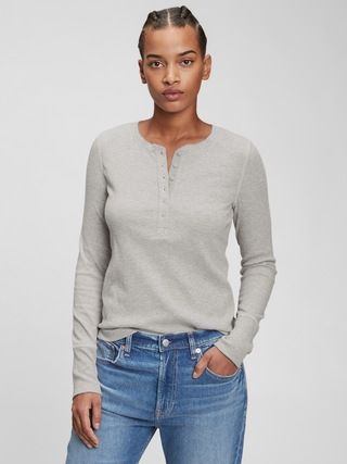 Ribbed Henley T-Shirt | Gap (US)