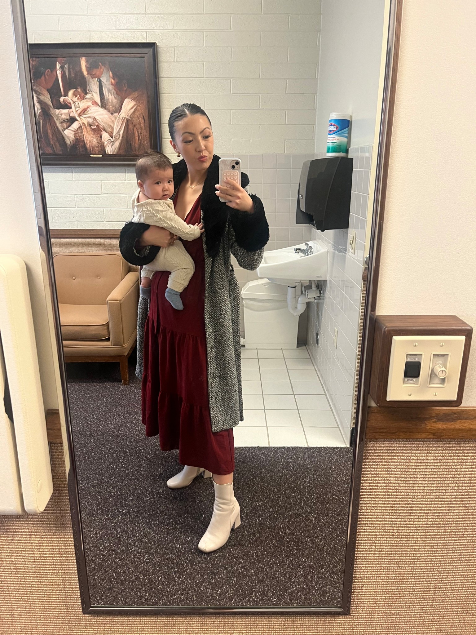 winter church ootd
