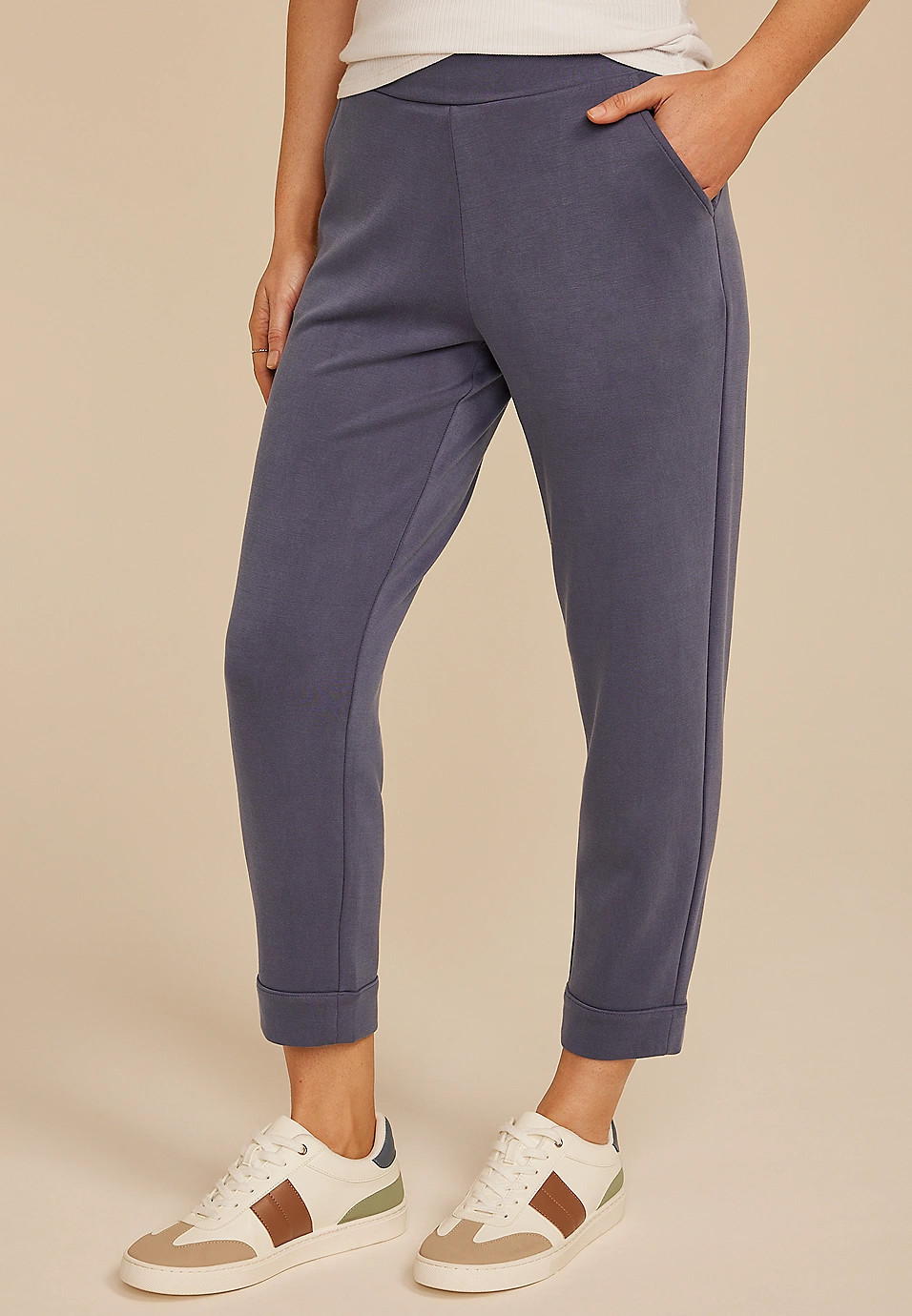 Cloud Scuba Knit High Rise Tapered Pant | Maurices