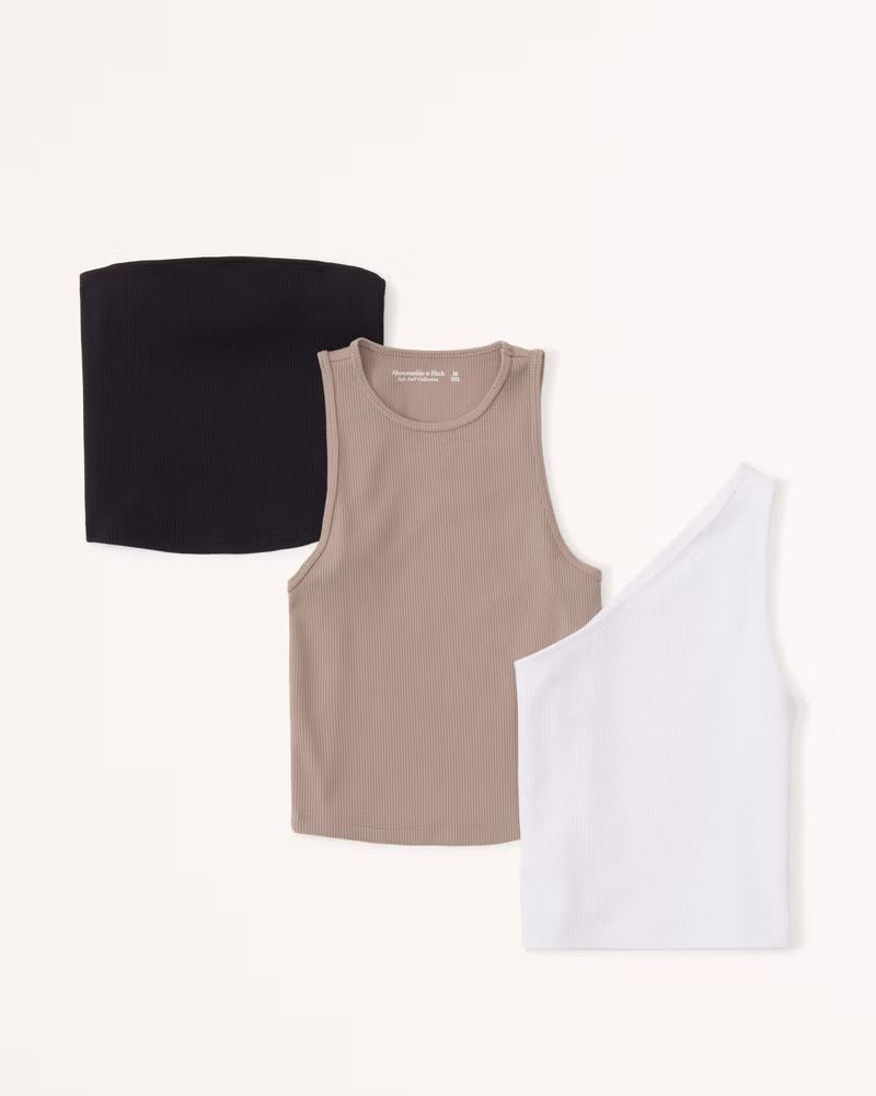 3-Pack Seamless Rib Fabric Tanks | Abercrombie & Fitch (US)