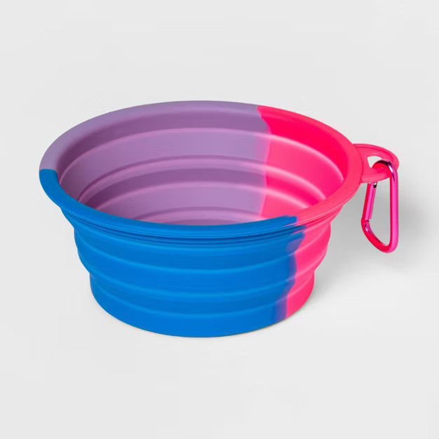 Bisexual Flag Color Silicone Dog Bowl - 3 cup - Boots & Barkley™ | Target