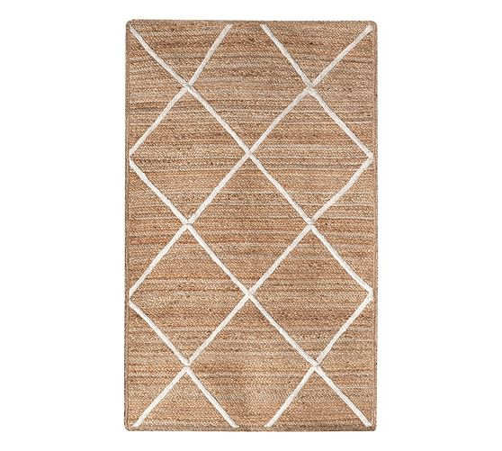 Jute Lattice Rug - Flax/Ivory | Pottery Barn (US)