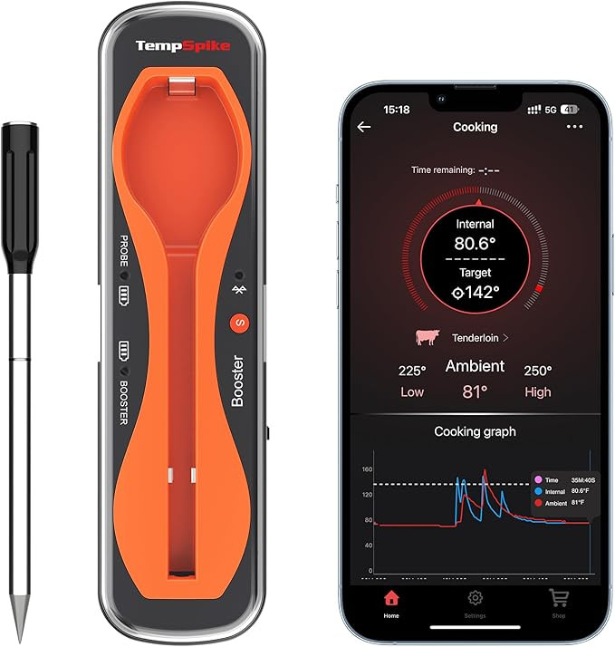 ThermoPro TempSpike 500 ft Wireless Meat Thermometer Digital, Bluetooth Meat Thermometer Wrieless... | Amazon (US)
