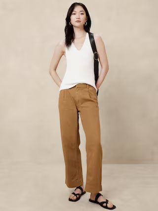 Twill Straight Pull-On Pant | Banana Republic Factory