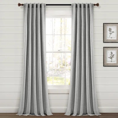 Bruno Yarn Dyed Cotton Backtab/Rod Pocket Window Curtain Panels Neutral 40X84 Set | Wayfair North America