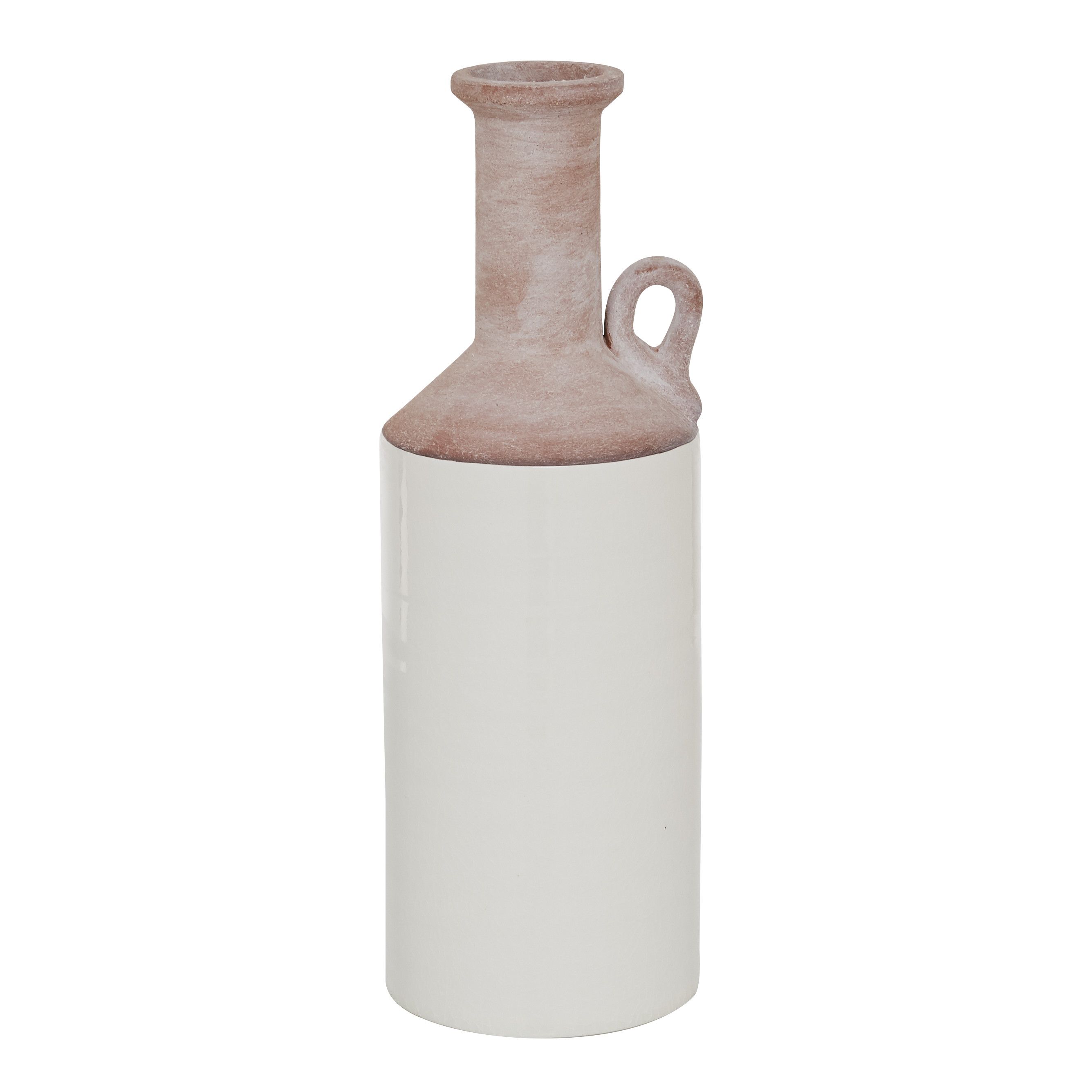 DecMode 5"W, 15"H Stoneware Farmhouse Vase, White, 1 - Piece | Walmart (US)