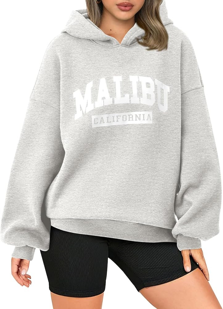 PRETTYGARDEN Womens Hoodies Long Sleeve Letter Sweatshirts 2024 Trendy Loose Fit Pullover Tops Fa... | Amazon (US)