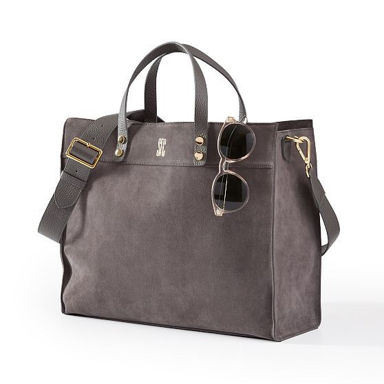 Essential Suede Tote, Grey | Mark and Graham