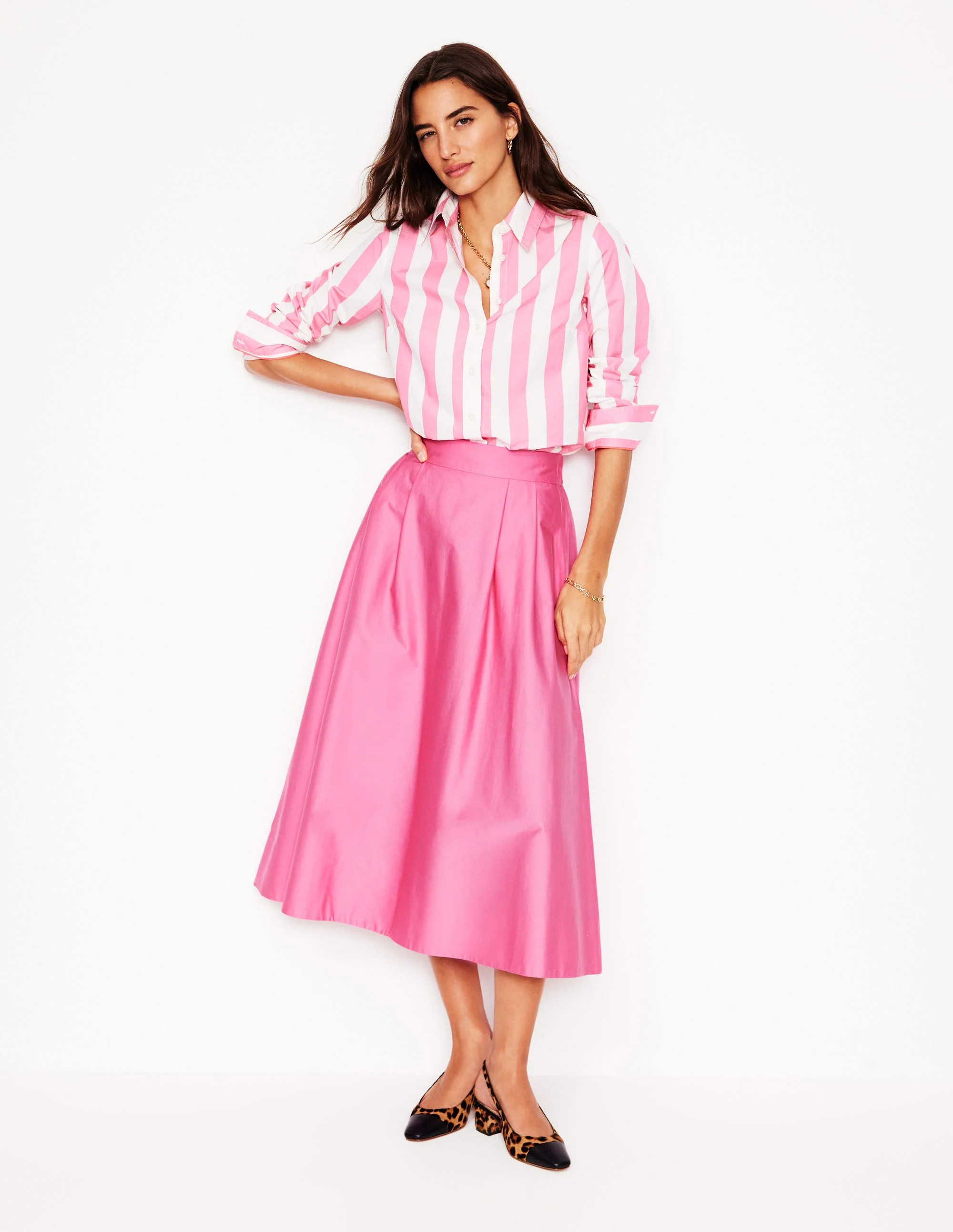 Isabella Rock aus Baumwollsatin-Sorbet-Rosa | Boden DE