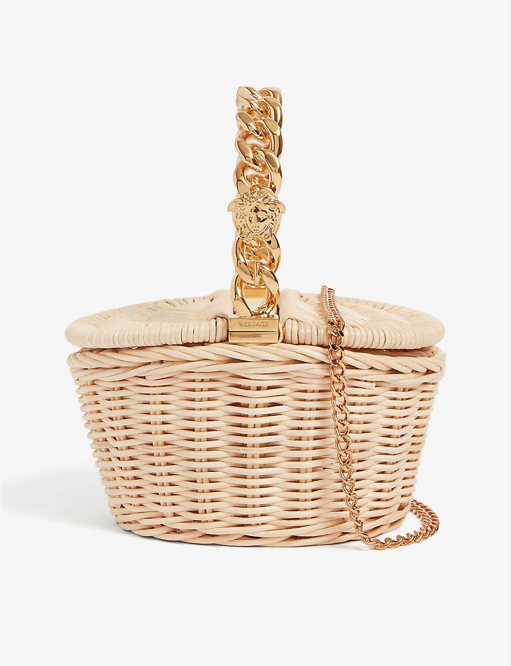 VERSACE Picnic chain bamboo basket bag | Selfridges