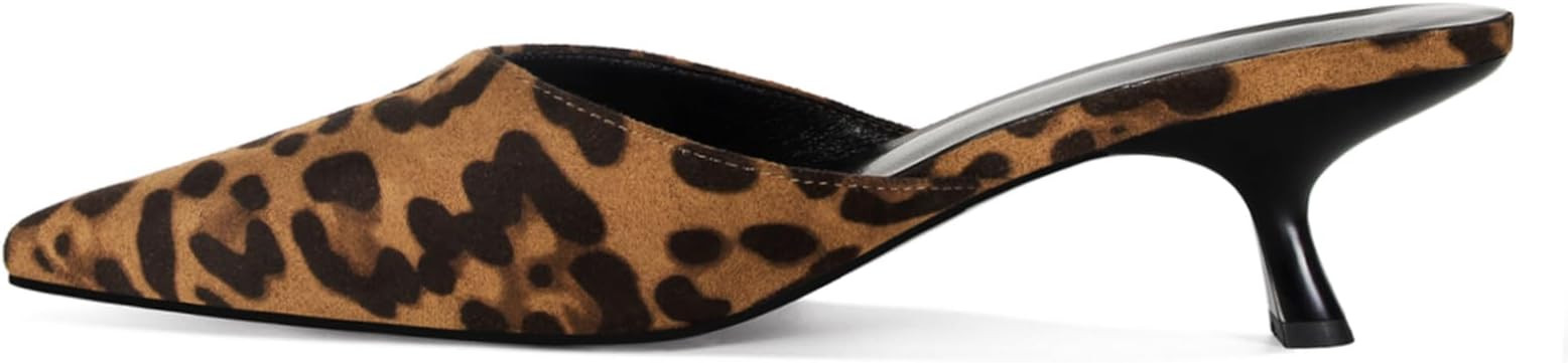 Mesh Kitten Heels Mules for Women Closed Pointed Toe Slip on Backless Stiletto Slingback Low Heel... | Amazon (US)