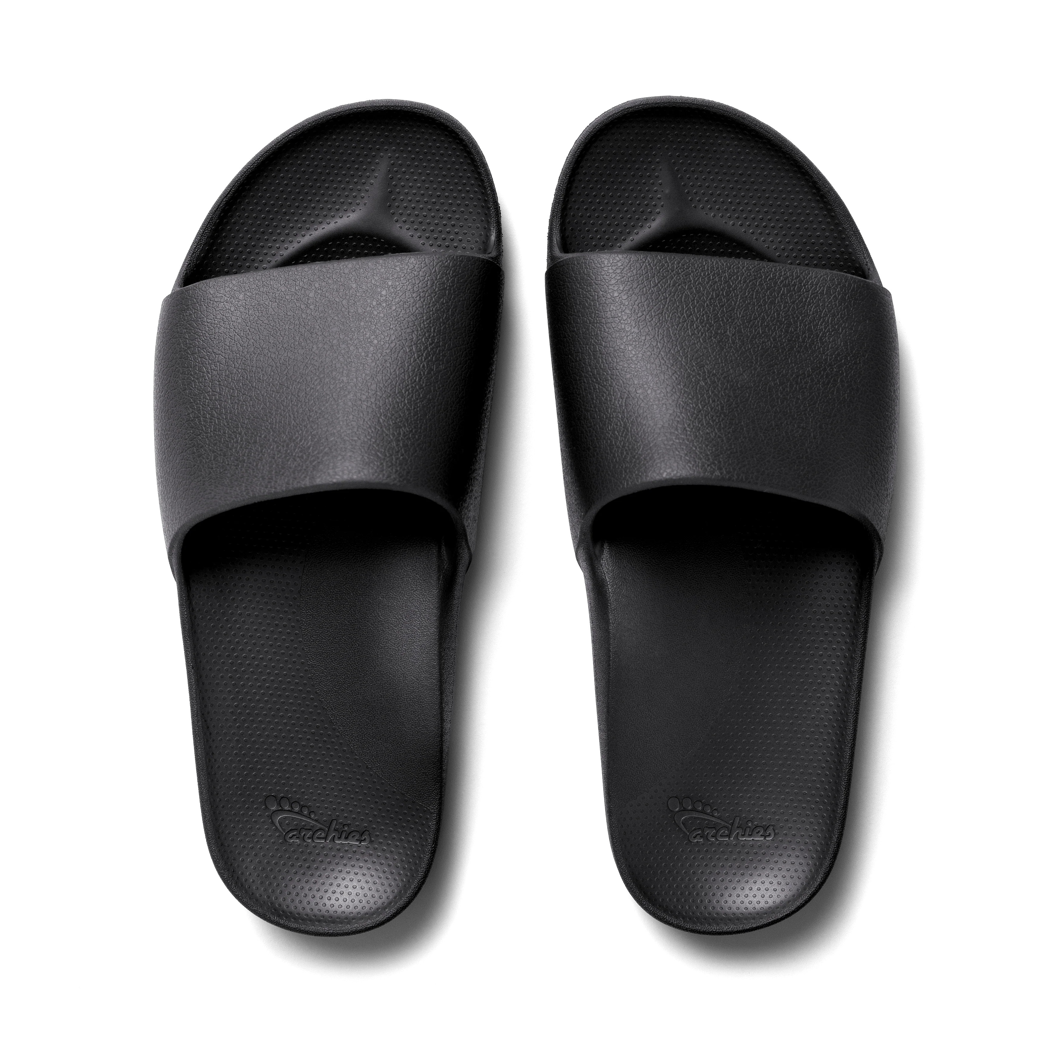 Arch Support Slides - Classic - Black | Archies Footwear US
