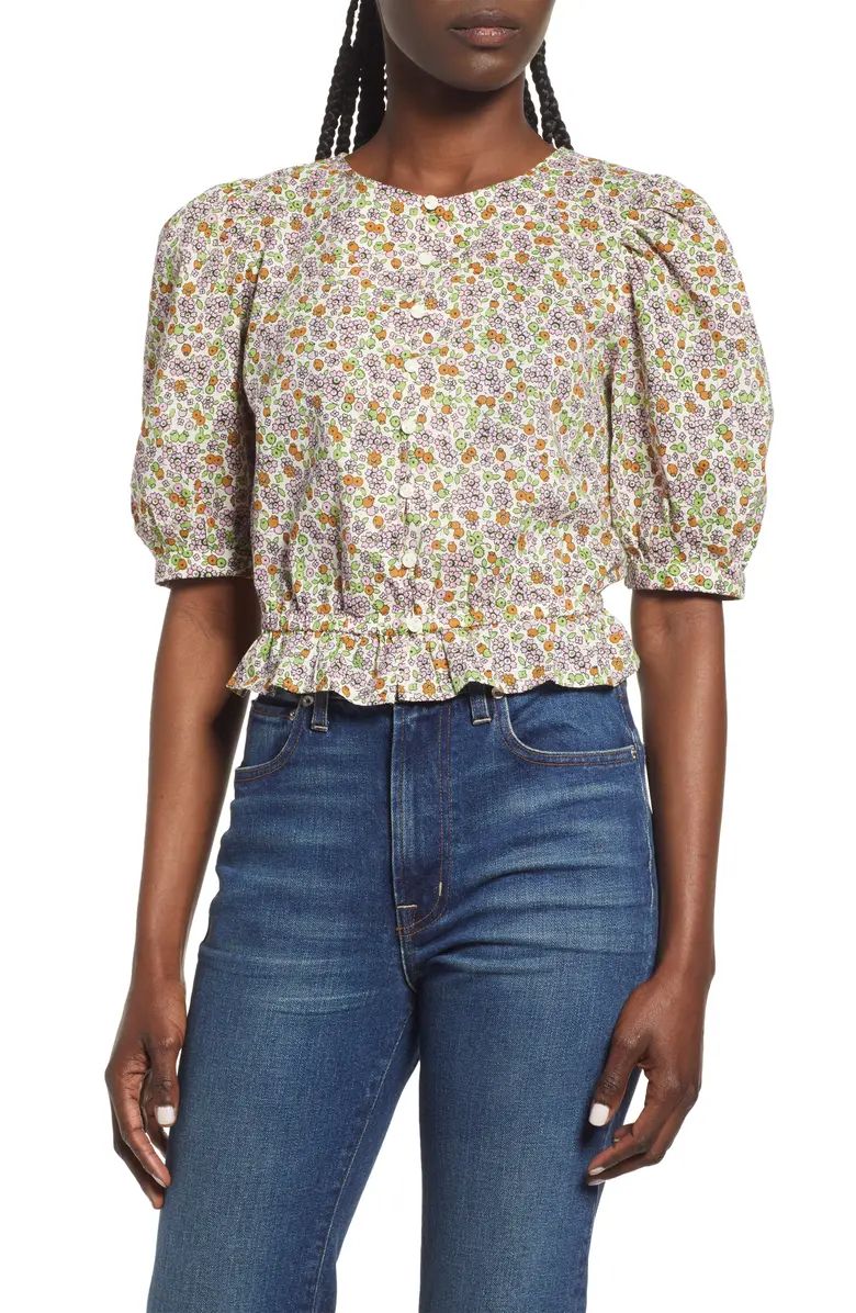 Puff Sleeve Cotton Blouse | Nordstrom
