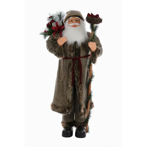 The Holiday Time 48inch Fabric Pajamas Santa Claus | Walmart (US)