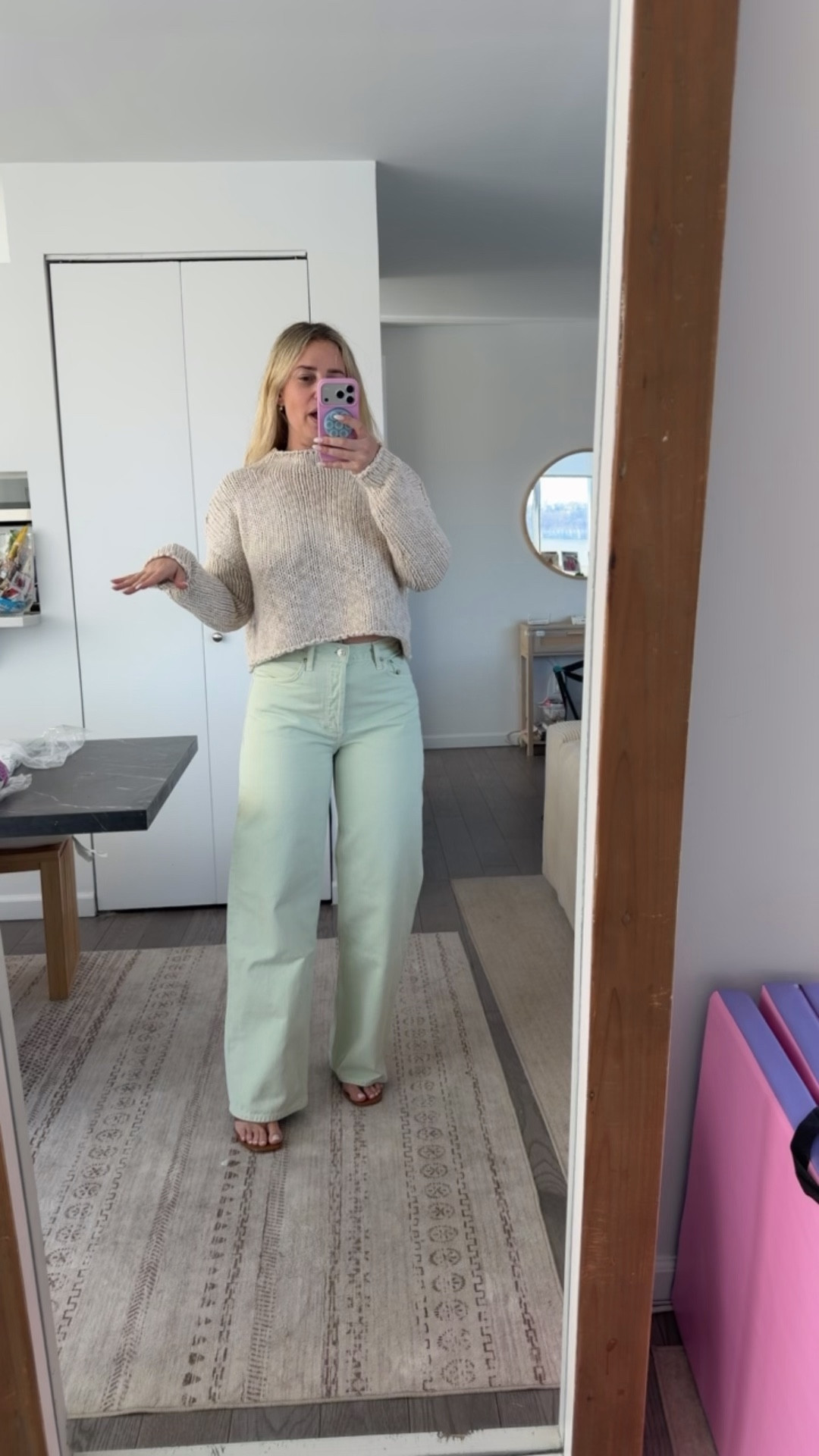 Perfect mint denim :) perfect summer sweater - perfect shoe!

#LTKmomlife #LTKOver40 #LTKSeasonal