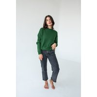 Green Merino Wool Sweater For Women, Stylish Casual Loose Knit Crew Neck | Etsy (US)
