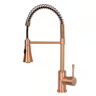 4 in. Centerset Single-Handle Pre-Rinse Spring Pull Down Sprayer Kitchen Faucet in Copper | The Home Depot