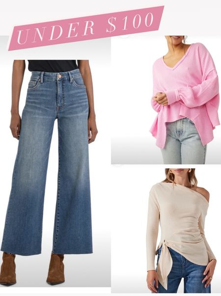 Wide leg jeans, spring outfit, spring top 

#LTKSeasonal #LTKmidsize #LTKU