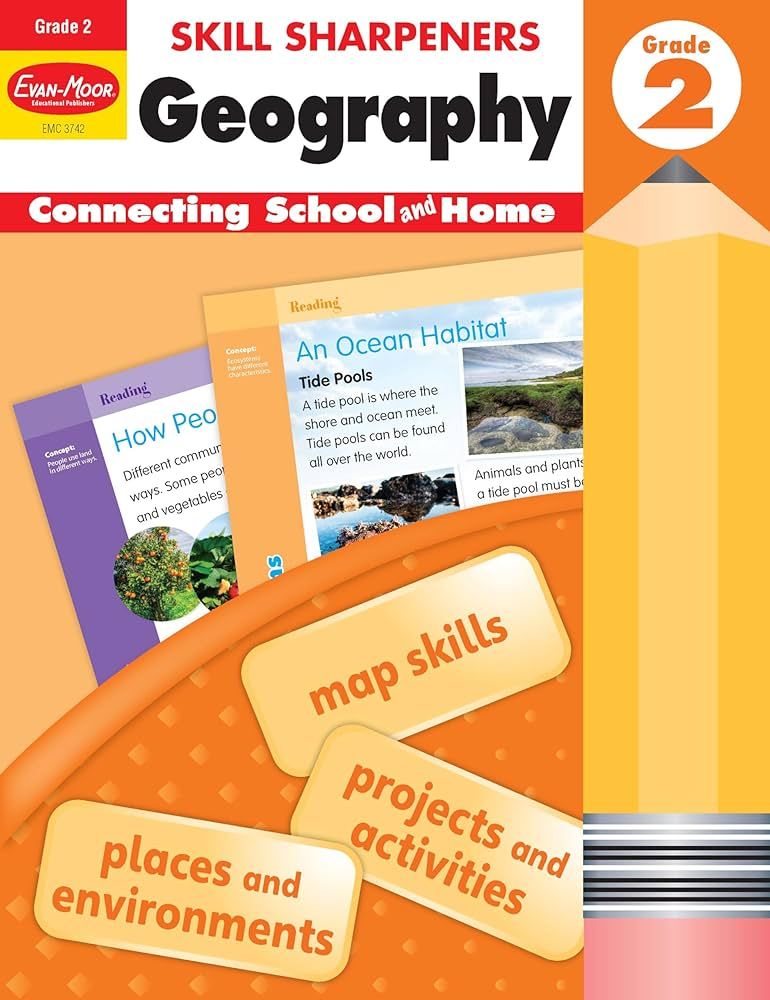 Evan-Moor Skill Sharpeners: Geography, Grade 2 Activity Book - Supplemental At-Home Resource Geog... | Amazon (US)