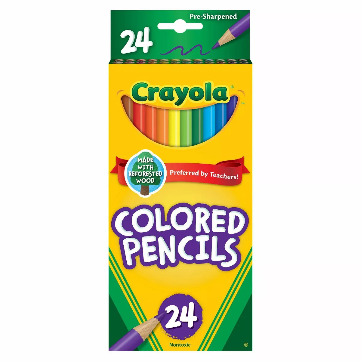 Crayola 24ct Pre-Sharpened Colored Pencils: Multicolor Wax & Wood, Non-Toxic, School Supplies for... | Target
