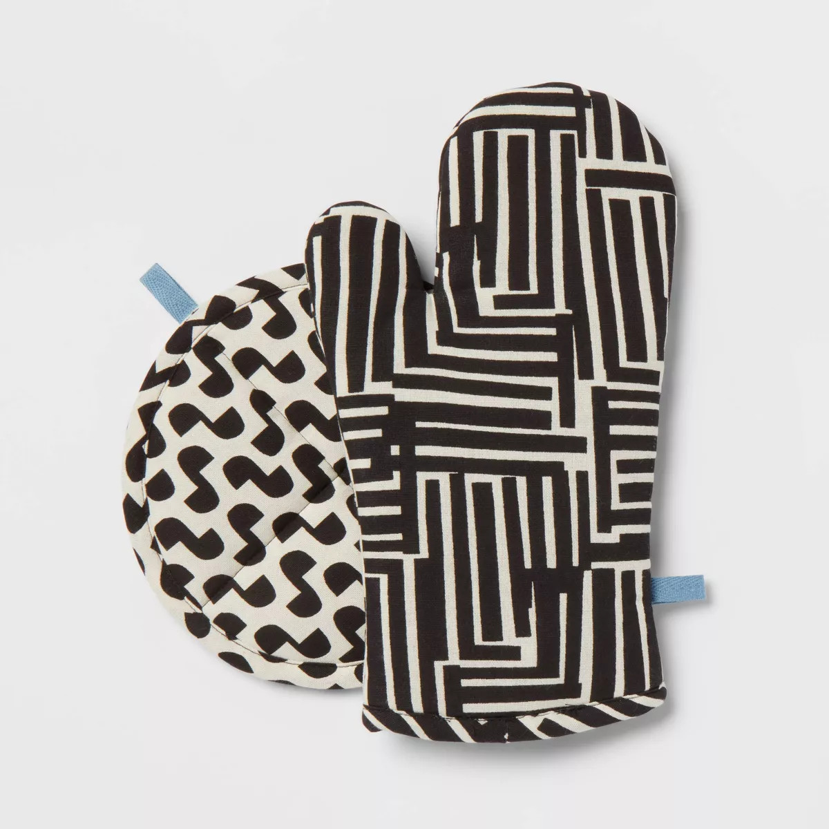 2pk Thread Printed Om/Ph Oven Gloves Mitts Set Black/White - Room Essentials™ | Target