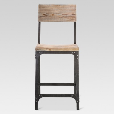 24" Franklin Counter Stool Steel/Natural - Threshold™ | Target
