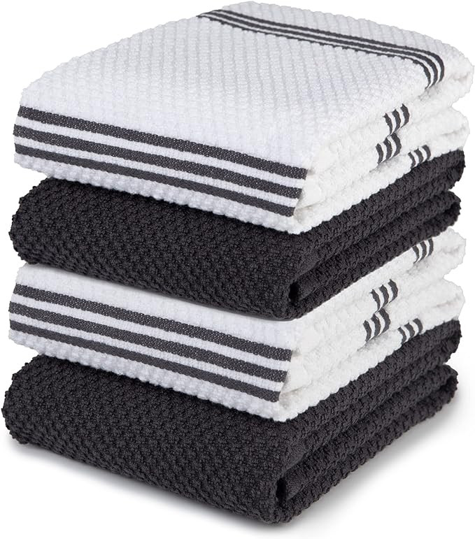 Sticky Toffee Oeko-Tex Certified Cotton Terry Kitchen Dish Towels, Thick and Absorbent, 4 Pack, 2... | Amazon (US)
