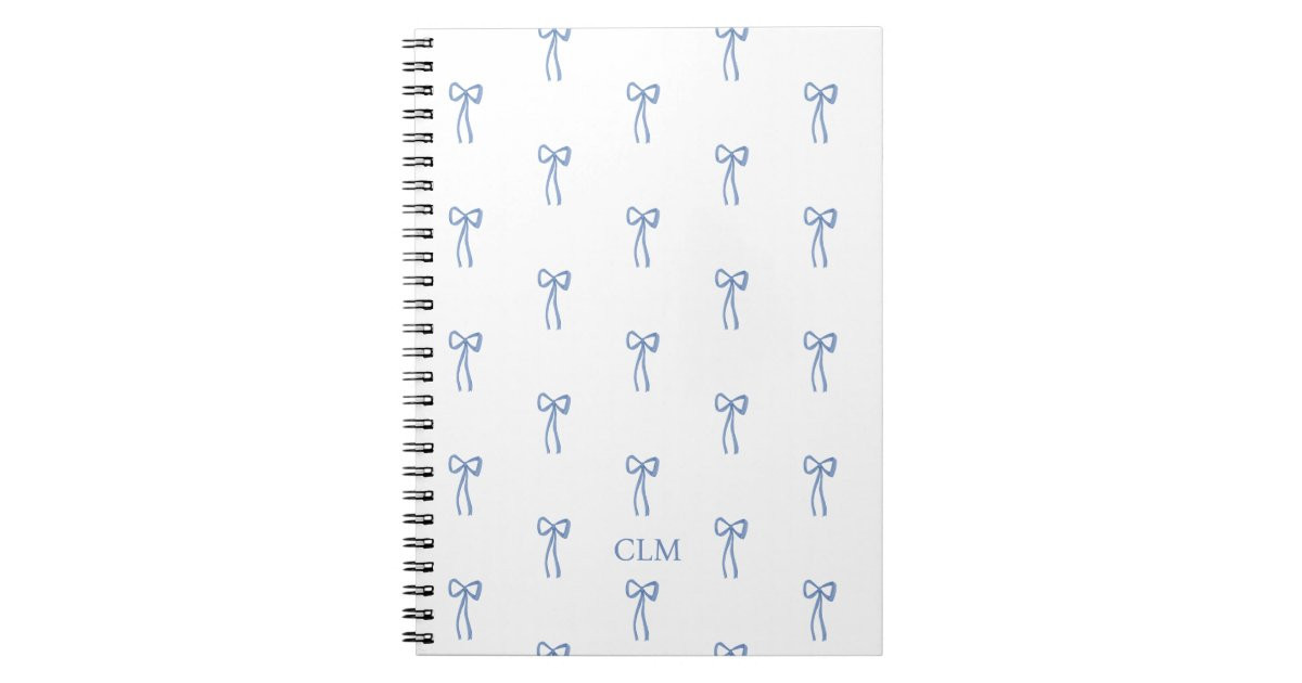 Monogrammed Little Bow Blue Notebook | Zazzle | Zazzle