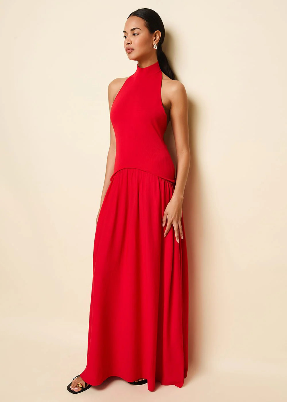 Halter Soglio Dress Apple Red | Solid & Striped