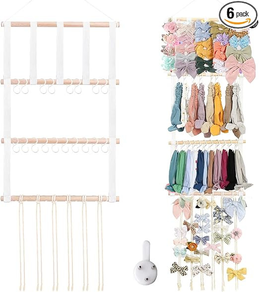 Watbeyoz Headband Hair Bows Holder Organizer for Girls，Hanging Baby Headband Holder Storage Org... | Amazon (US)