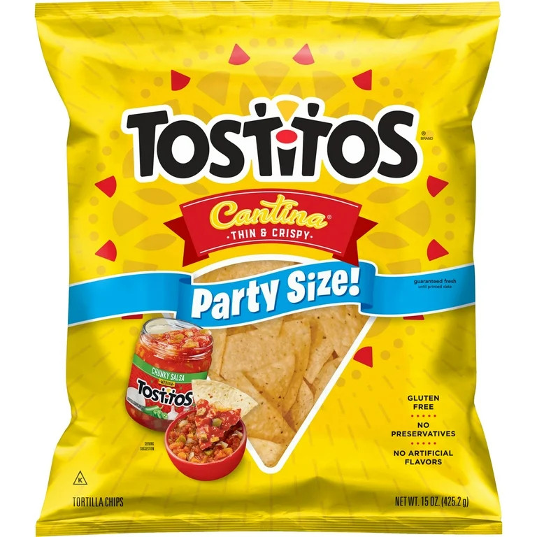 Tostitos Cantina Thin and Crispy Tortilla Chips, Party Size, 15 oz Bag | Walmart (US)