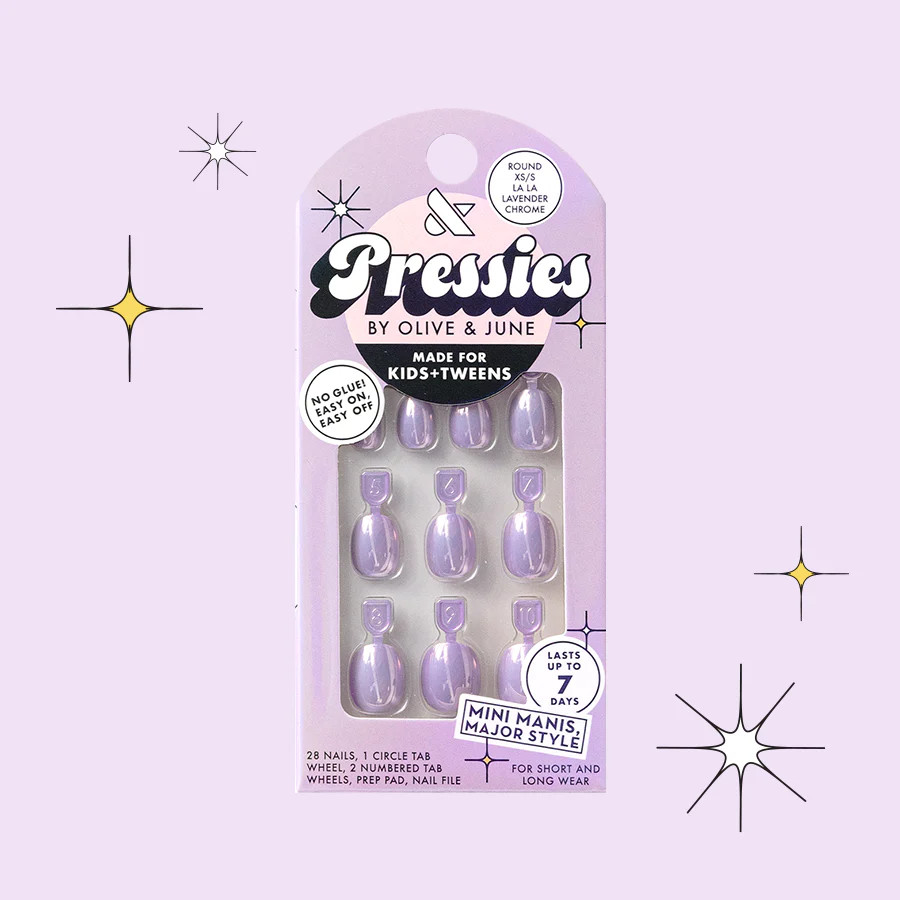 La La Lavender Chrome - Pressies | Extra Short Short | Round | Olive & June