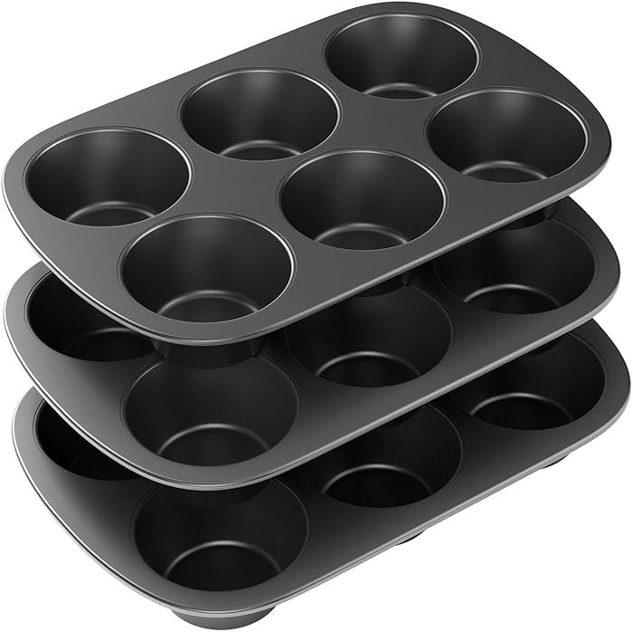 Tiawudi 3 Pack Nonstick Muffin Pan, Carbon Steel Cupcake Pan, Easy to Clean and Perfect for Makin... | Amazon (US)