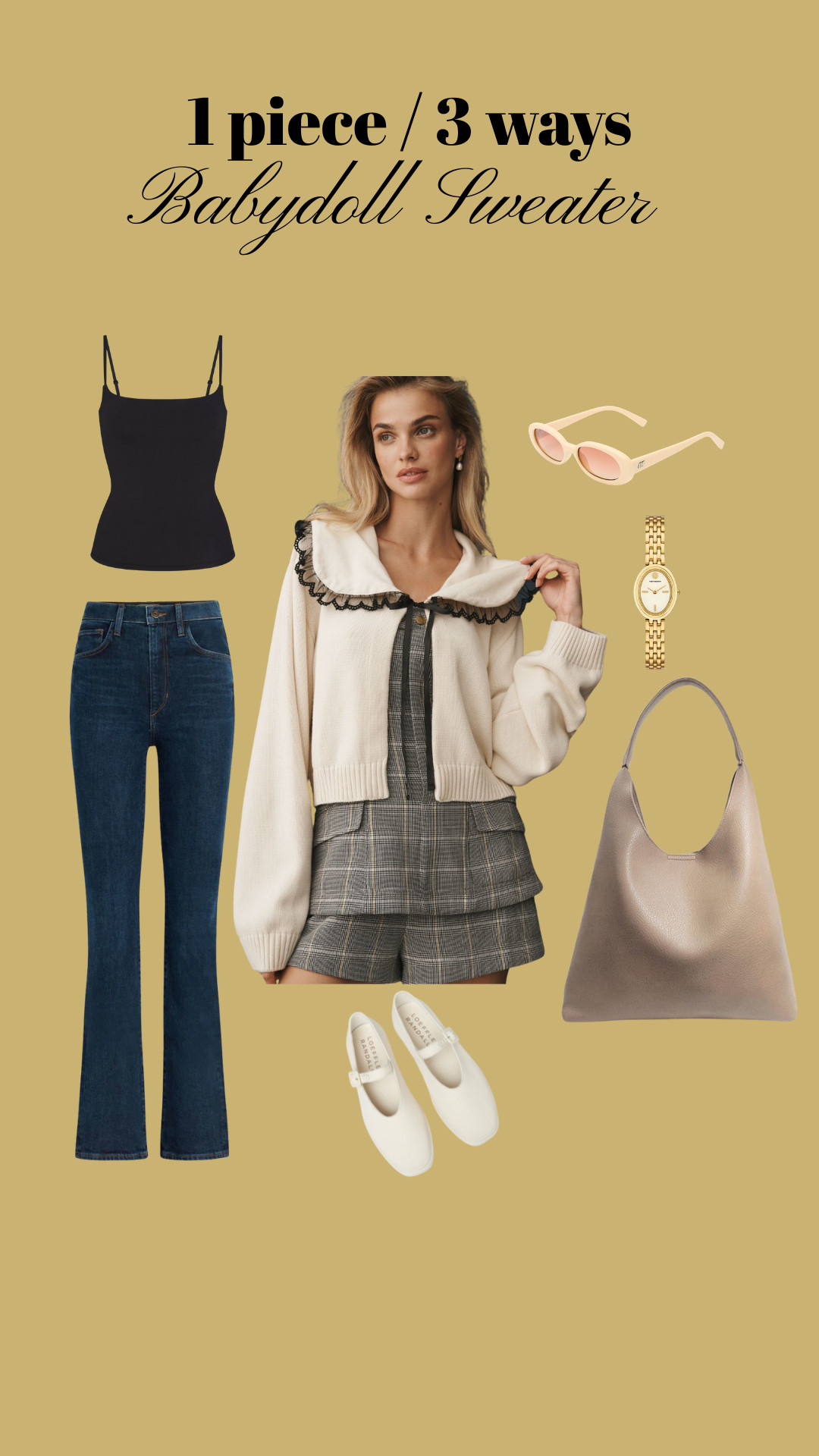 Look created around a Babydoll Sweater from Anthropologie - this is a great everyday or weekend look! 

 