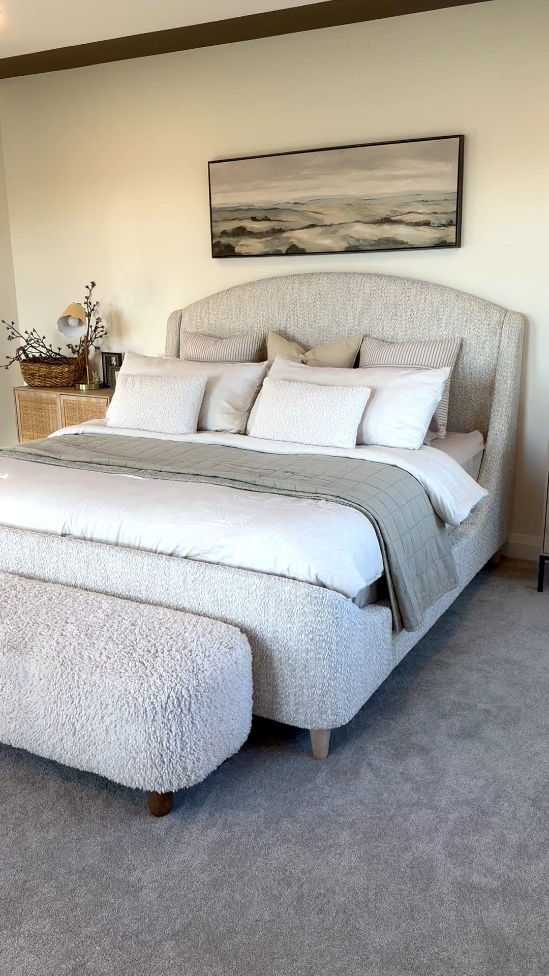 Bedroom finds from @urbanbarn
We recently did a mini refresh in the primary bedroom and it started with getting a new bed frame ! I was looking for a neutral bedframe with a headboard and footboard... and found this beauty! The  Saracino Upholstered feels like a cocoon that makes us want to curl up and forget the world.

The Gloria Bench is a stylish seat that works in any room. It pairs thick, plush faux sherpa with rounded legs in a warming wood tone to give your space a cozy feel. I’m obsessed 



#LTKstyletip #LTKcanada