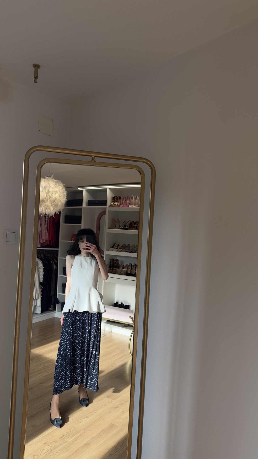 Summer outfit, peplum top, polka dot skirt, kitten heels, Slingback pumps

#LTKsummer #LTKmodest #LTKstyletip