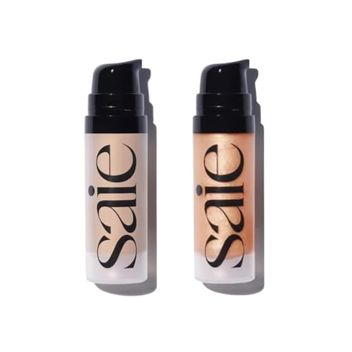 Saie Glowy Super Gel Mini Duo - Includes Warmglow + Sunglow Lightweight Illuminator for Glowing Skin, Wear Alone or Under Makeup (2 Products, 0.5 oz Each) | Amazon (US)