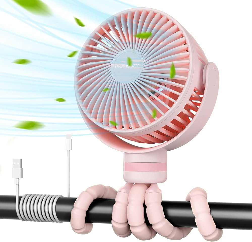 Momcozy 8000mAh Portable Stroller Fan, 27H Ultra-long Battery Life Detachable 4 Speed 360°Rotate... | Amazon (US)
