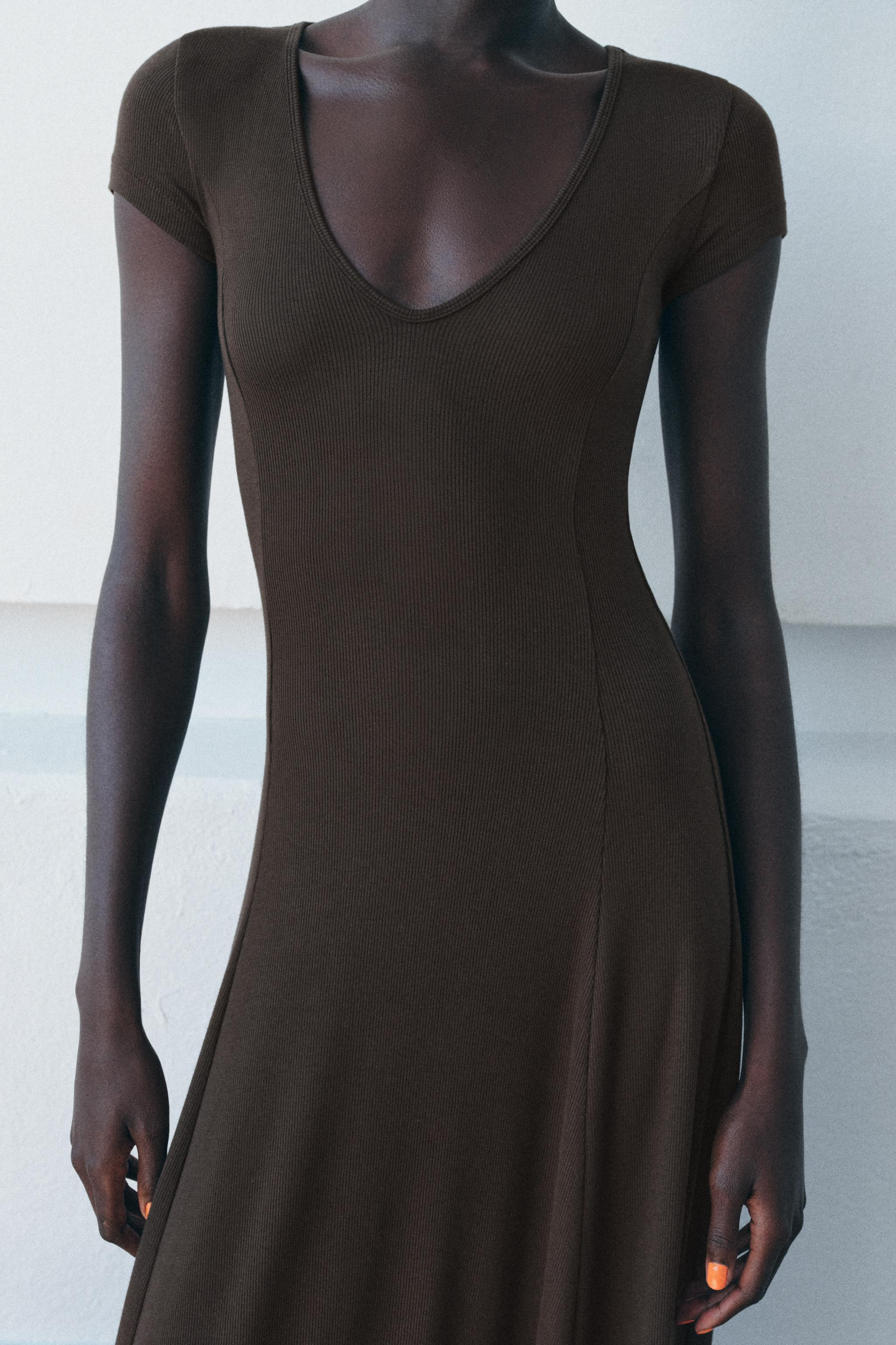LONG RIBBED DRESS | Zara US