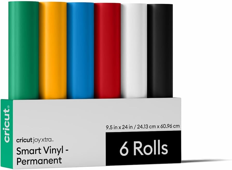 Cricut Smart Permanent Vinyl for Joy Xtra Machine, Sampler Pack (9.5in x 24in, 6 Sheets) | Amazon (US)