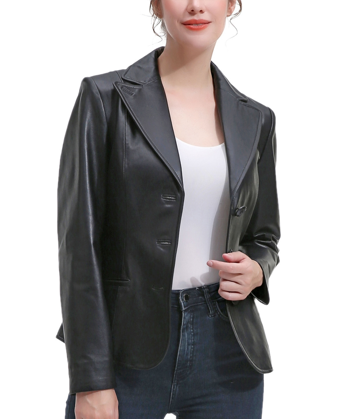 Bgsd Women's Norah Leather Blazer Jacket - Black | Macy's