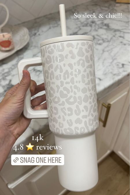 Stanley has some competition!!! Look out because this neutral leopard 40oz tumbler is just so cute, chic, has all the same features as a Stanley— BUT is a tiny bit lighter and more leak proof. Plus it’s cheaper. Some colors are $15 less! It has 14k rating and 5 stars on Amazon!!! #ltkseasonal #leopardtumbler #stanleycup #simplemodern #amazonfind #travel

#LTKfitness #LTKBacktoSchool #LTKFind