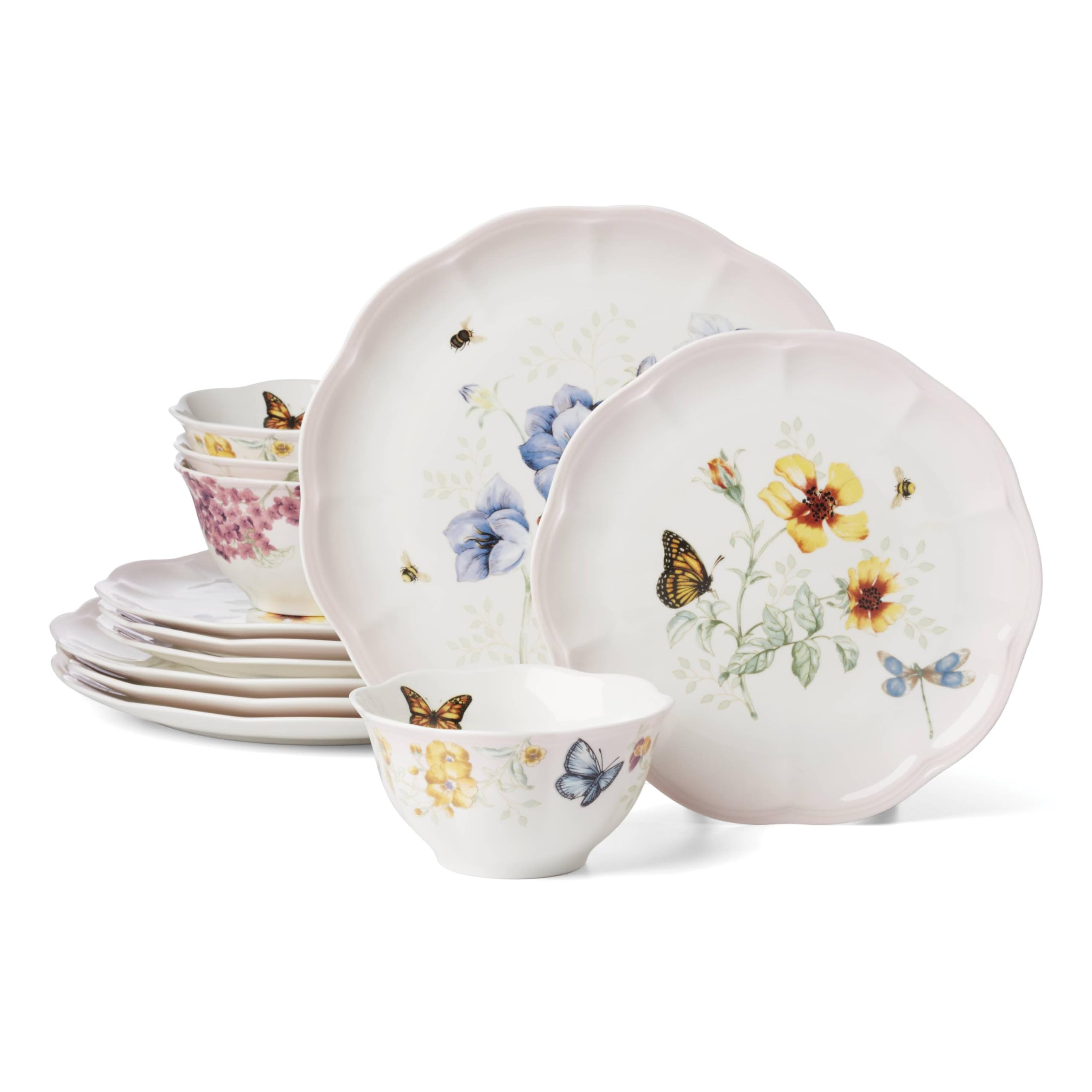 Lenox Piece Dinnerware Set Butterfly Meadow Pink, 12 Count | Amazon (US)