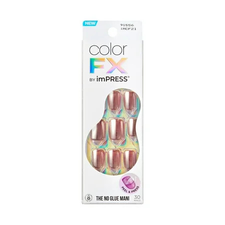 Kiss imPRESS Color FX Short Squoval Press-on Nails Pink 30 Pieces | Walmart (US)